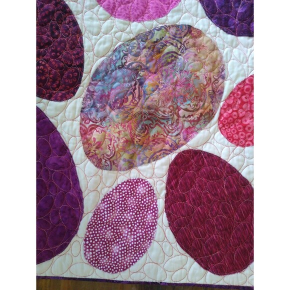 Handcrafted Quilted Easter Egg Table Decor 100% Cotton 36.5" x 27" Cottagecore - Picture 5 of 6